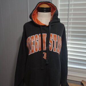 Oregon State Beavers Vintage Black & Orange Hoodie Sweatshirt adult size 2XL. T1